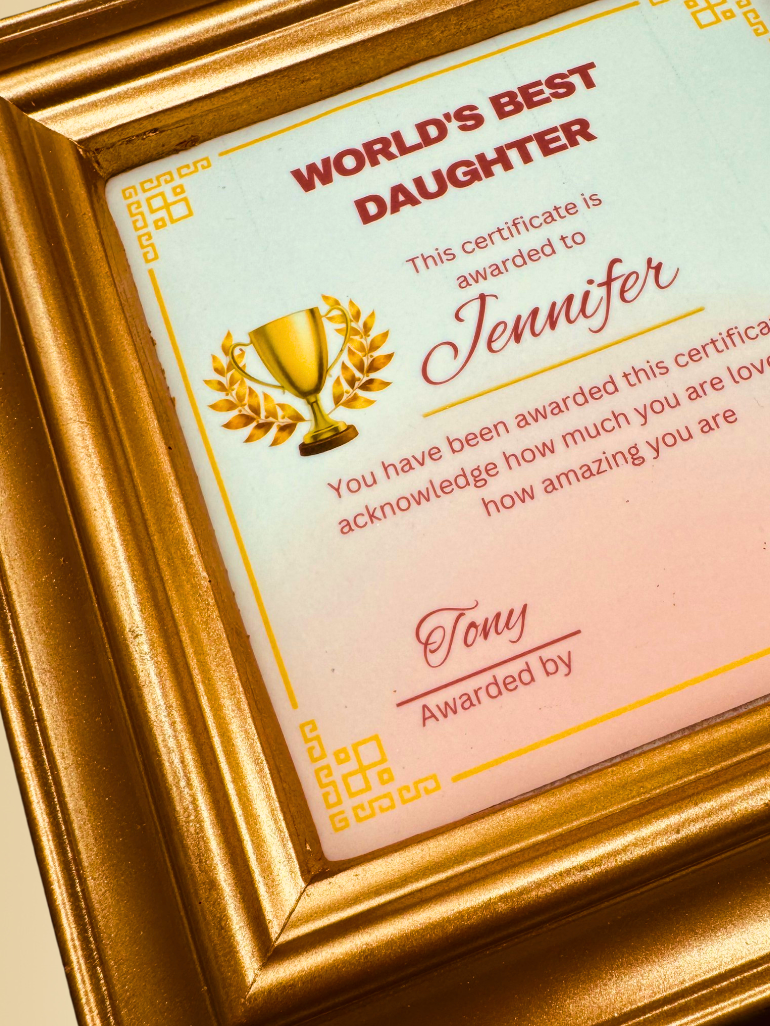 Daughter Certificate Brownie